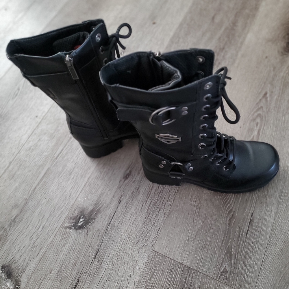 Harley-Davidson Women's Black Moto Boots - Picture 4 of 7